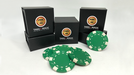 Expanded Shell Poker Chip Green plus 4 Regular Chips (PK001G) by Tango Magic - Trick