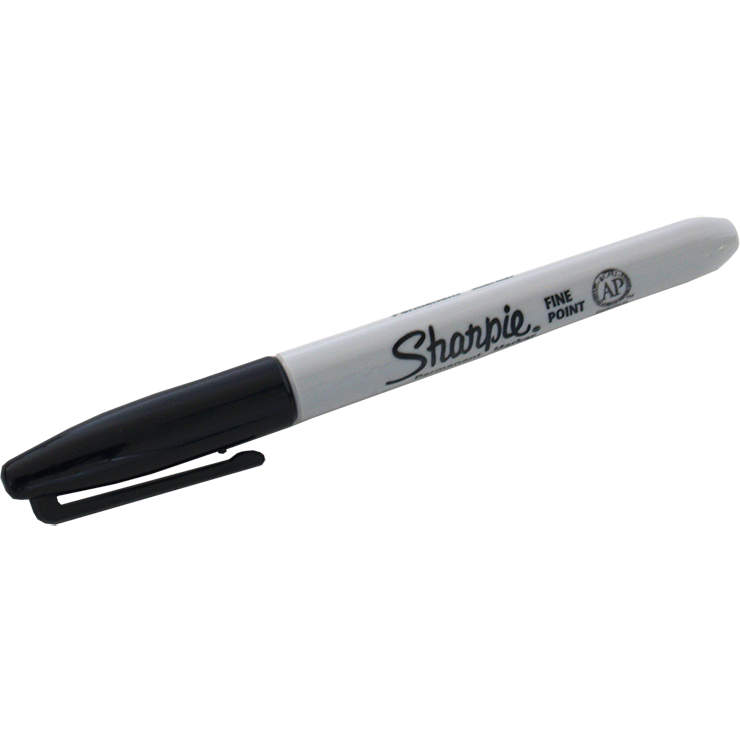 (Ungimmicked) Fine Tip Sharpie (Black) box of 12 by Murphys Magic Supplies Trick