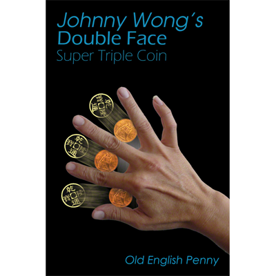 Double Face Super Triple Coin Old English Penny (w/DVD) by Johnny Wong Trick