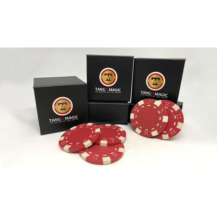 TUC Poker Chip Red plus 3 regular chips (PK002R) by Tango Magic Trick