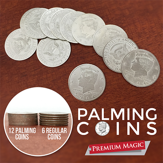 Palming Coin Set (U.S. Half design /12 piece) by Premium Magic Trick