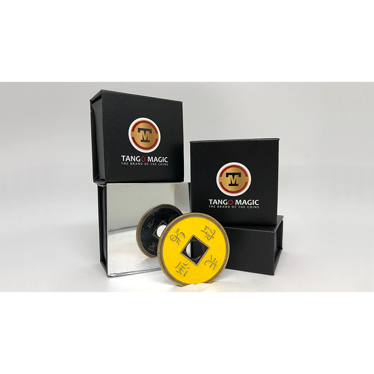 Dollar Size Chinese Coin (Black and Yellow) by Tango (CH035)