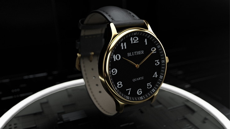 Infinity Watch V3 Gold Case Black Dial / PEN Version (Gimmick and Online Instructions) by Bluether Magic Trick