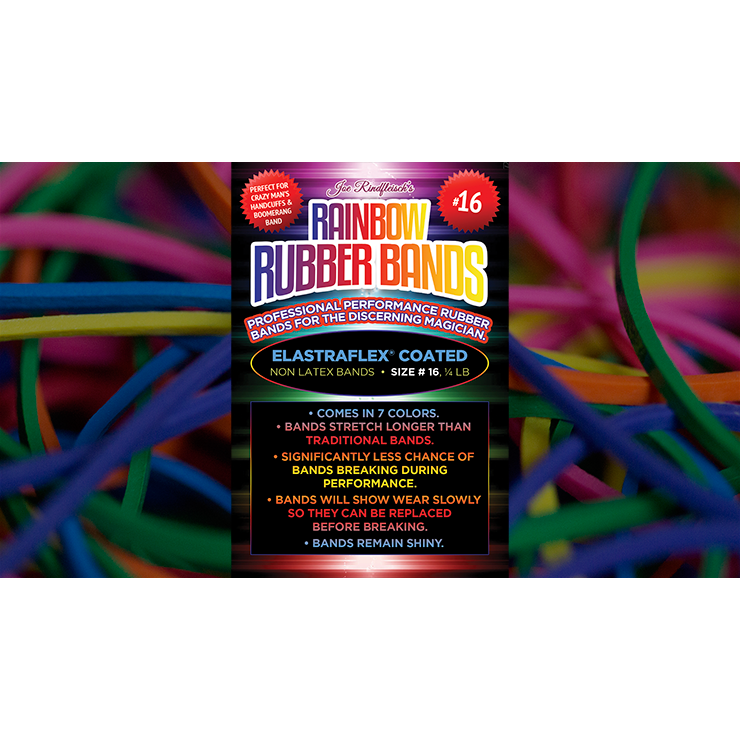 Joe Rindfleischs SIZE 16 Rainbow Rubber Bands (Combo Pack) Trick