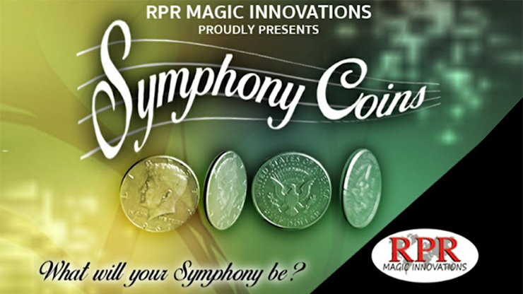 Symphony Coins (US Quarter) Gimmicks and Online Instructions by RPR Magic Innovations Trick