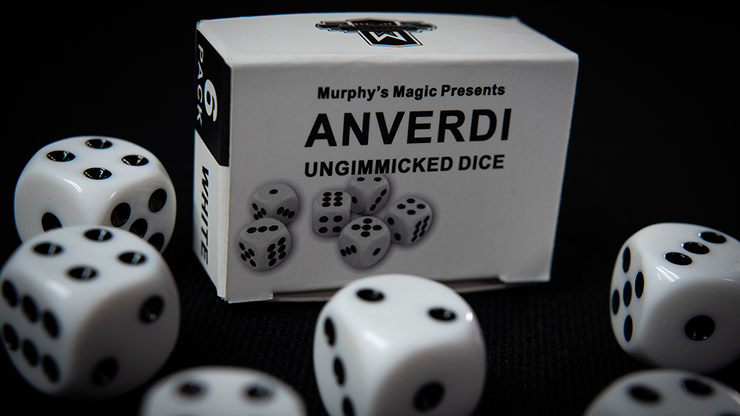 NON GIMMICKED DICE 6 PACK/WHITE by Tony Anverdi Trick