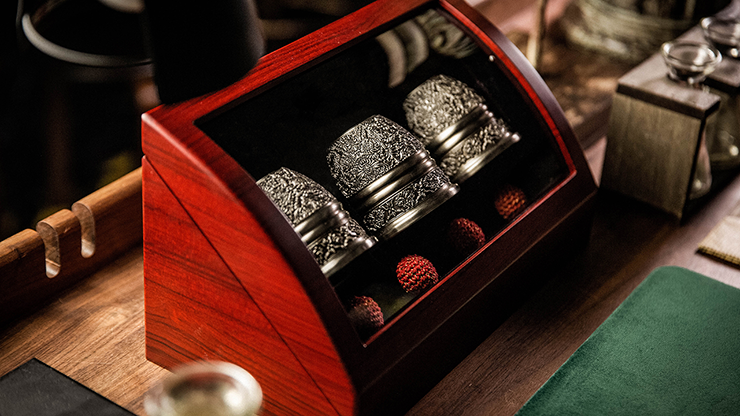 Artisan Engraved Cups and Balls in Display Box by TCC Trick