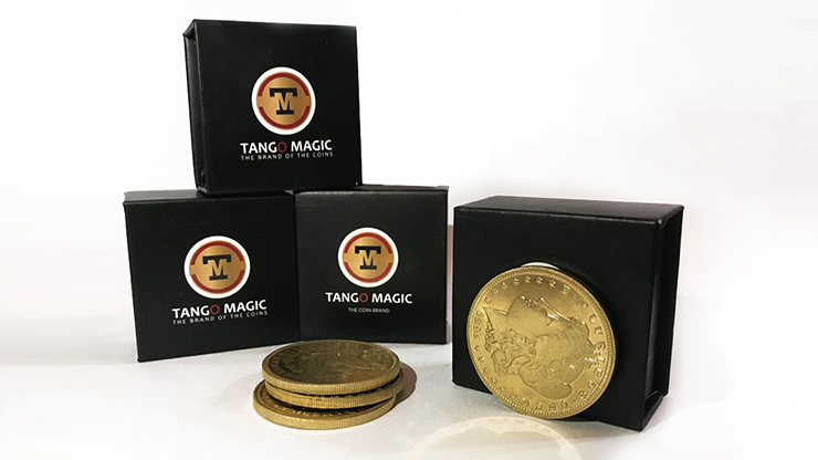 Replica Golden Morgan TUC plus 3 coins (Gimmicks and Online Instructions) by Tango Magic Trick