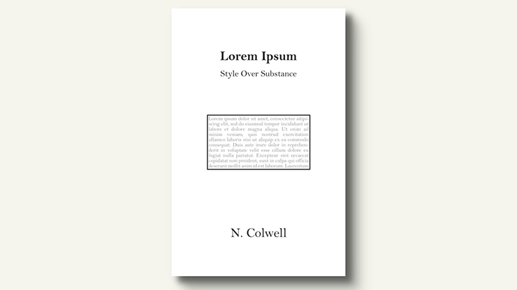 Lorem Ipsum by N. Colwell Book