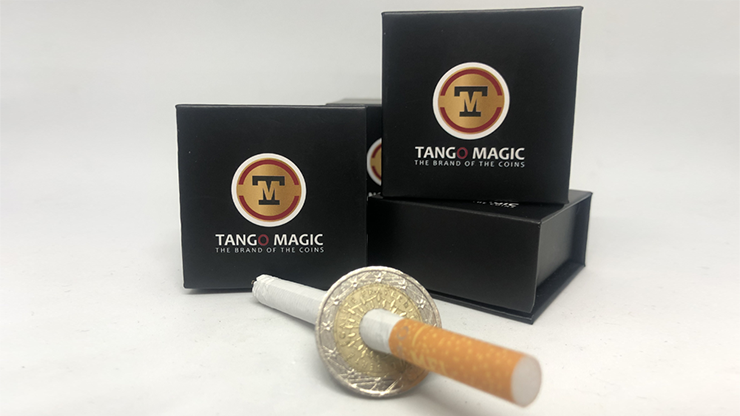 Pen or Cigarette Thru 2 Euros by Tango (E0012) Trick