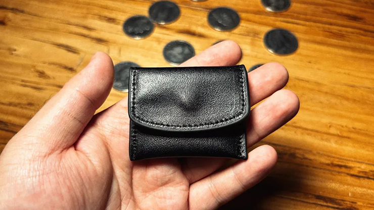The Cowhide Coin Wallet (Black) by Bacon Magic Trick