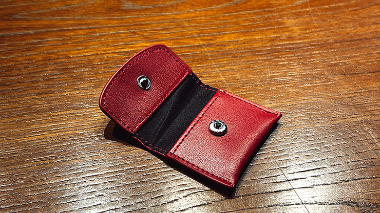 The Cowhide Coin Wallet (Red) by Bacon Magic Trick