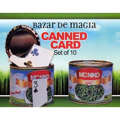 Canned Card (Blue) ( Set of 10 cans ) by Bazar de Magia Trick
