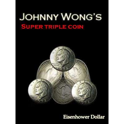 Super Triple Coin Eisenhower Dollar (with DVD) by Johnny Wong Trick