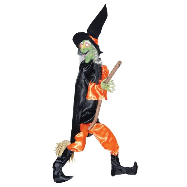 Leg Kicking Witch with Broom 4 Foot