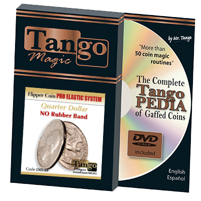 Flipper Coin Pro Elastic System (Quarter Dollar DVD w/Gimmick)(D0148) by Tango Trick