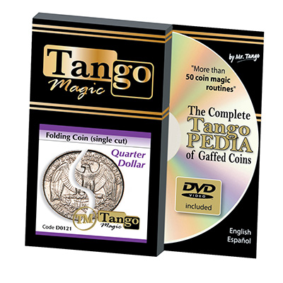 Folding Quarter dollar (Single cut w/DVD) (D0121) by Tango Trick