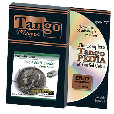 Magnetic Coin Half Dollar 1964 (w/DVD) (D0137) by Tango Tricks