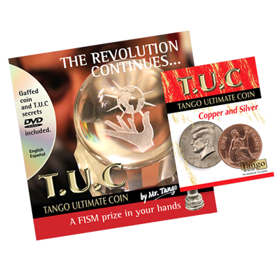 Tango Ultimate Coin (T.U.C)(D0110) Copper and Silver with instructional DVD by Tango Trick